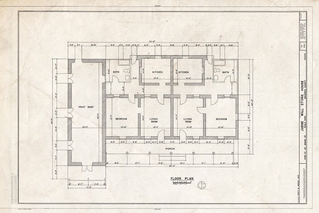 Blueprint HABS TEX,162-EAPA,5- (Sheet 2 of 3) - Will Stone House, Ford & Adams Streets, Eagle Pass, Maverick County, TX