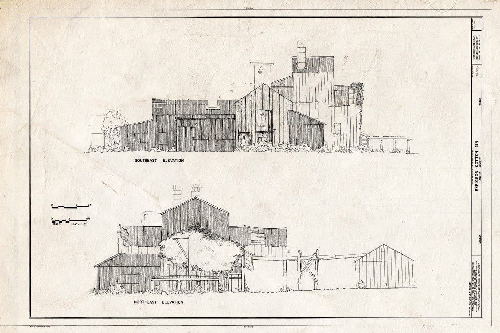 Blueprint HABS TEX,8-SHEL,1- (Sheet 4 of 6) - Ehrigson Cotton Gin, Shelby, Austin County, TX