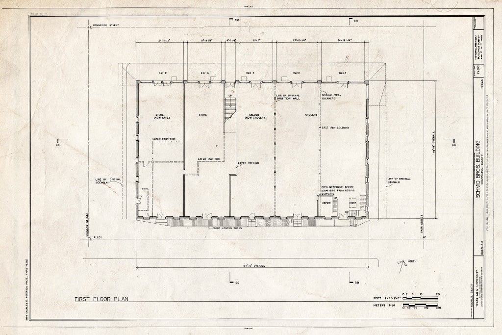 Blueprint HABS TEX,239-BREN,1- (Sheet 2 of 11) - Schmid Brothers Buildings, Commerce & Park Streets, Brenham, Washington County, TX