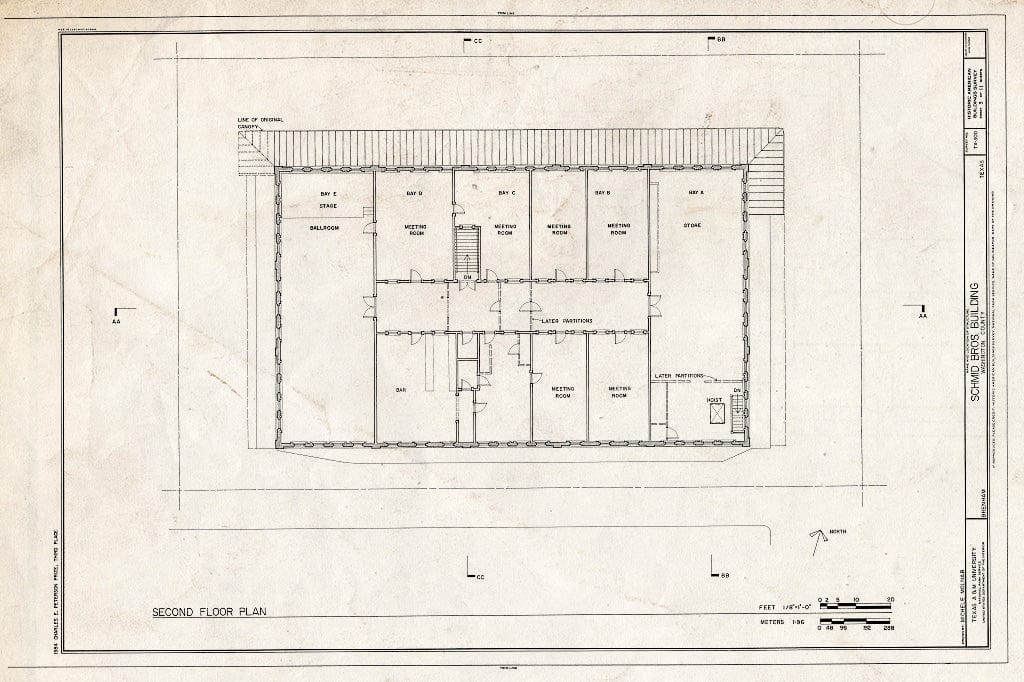 Blueprint HABS TEX,239-BREN,1- (Sheet 3 of 11) - Schmid Brothers Buildings, Commerce & Park Streets, Brenham, Washington County, TX