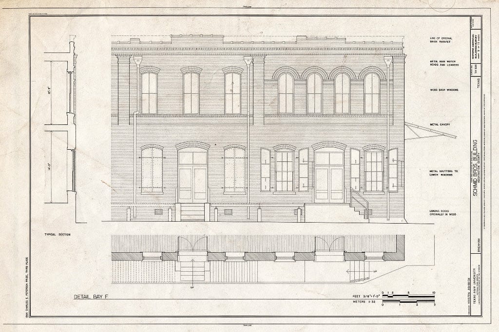 Blueprint HABS TEX,239-BREN,1- (Sheet 9 of 11) - Schmid Brothers Buildings, Commerce & Park Streets, Brenham, Washington County, TX
