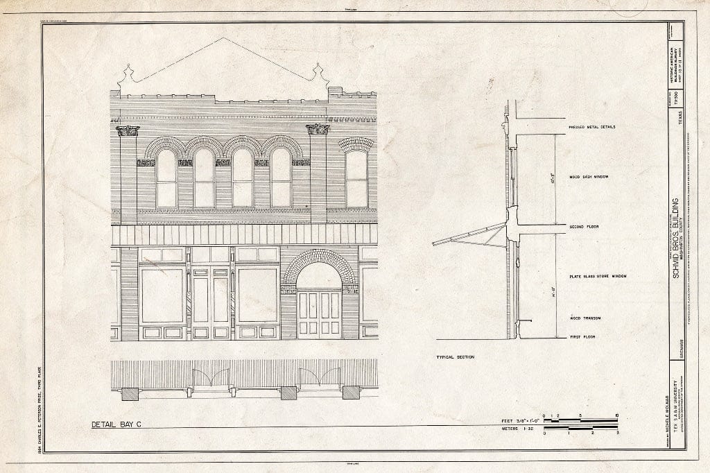 Blueprint HABS TEX,239-BREN,1- (Sheet 10 of 11) - Schmid Brothers Buildings, Commerce & Park Streets, Brenham, Washington County, TX