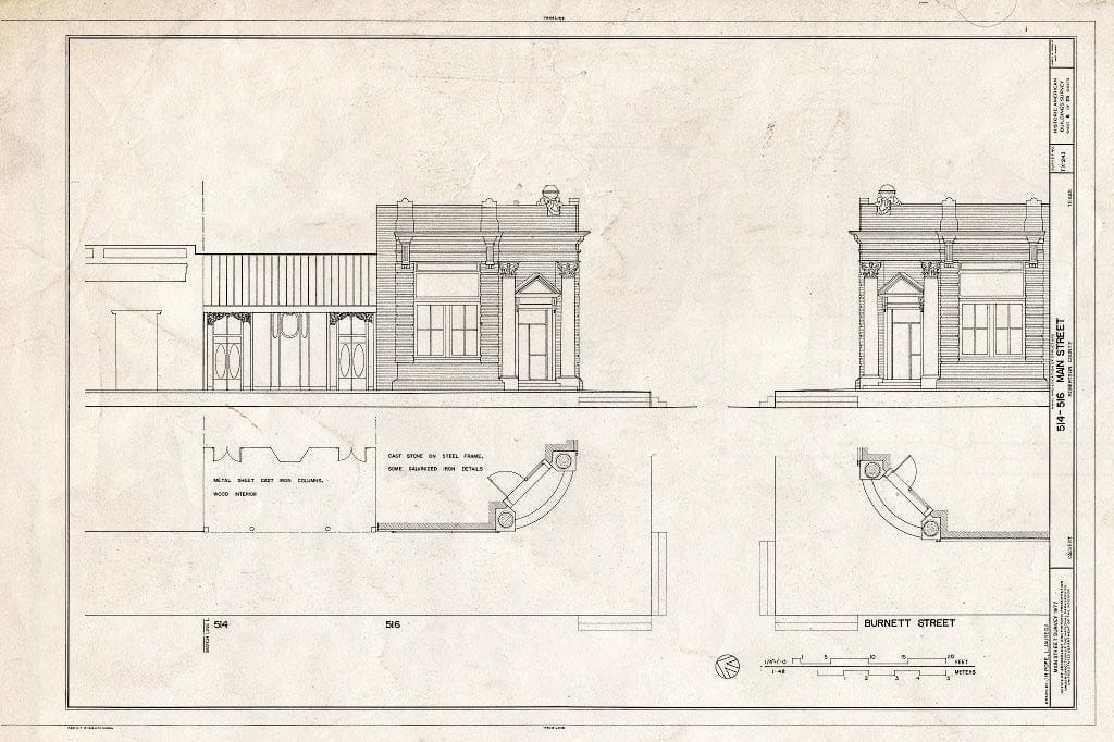 Blueprint HABS TEX,198-CALV,2- (Sheet 6 of 25) - Main Street, 400-700 Blocks (Commercial Buildings), Calvert, Robertson County, TX