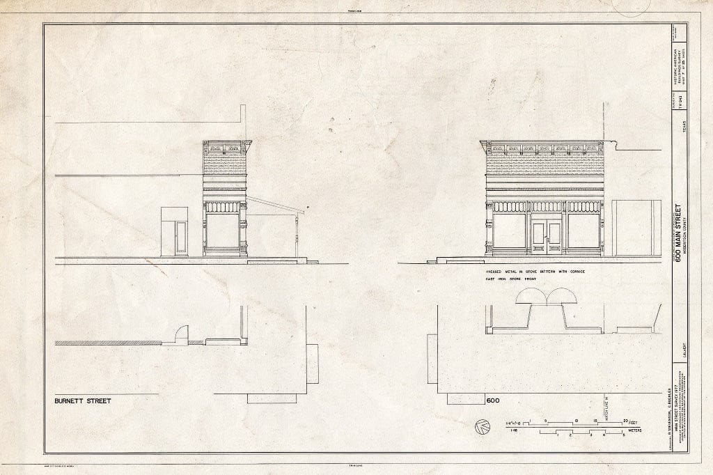 Blueprint HABS TEX,198-CALV,2- (Sheet 7 of 25) - Main Street, 400-700 Blocks (Commercial Buildings), Calvert, Robertson County, TX