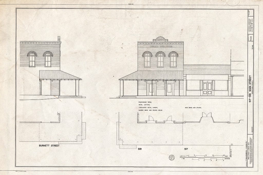 Blueprint HABS TEX,198-CALV,2- (Sheet 20 of 25) - Main Street, 400-700 Blocks (Commercial Buildings), Calvert, Robertson County, TX