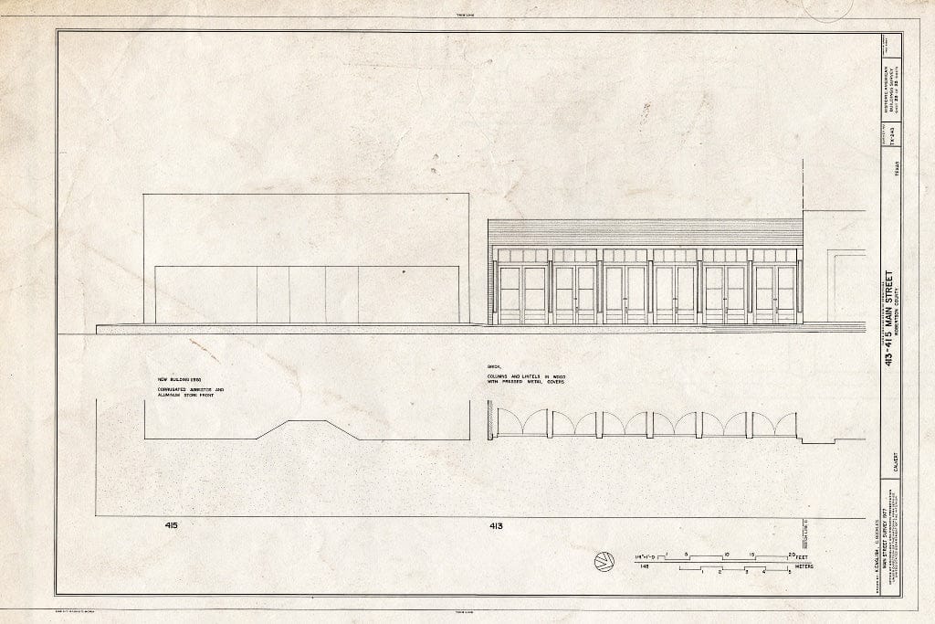 Blueprint HABS TEX,198-CALV,2- (Sheet 23 of 25) - Main Street, 400-700 Blocks (Commercial Buildings), Calvert, Robertson County, TX