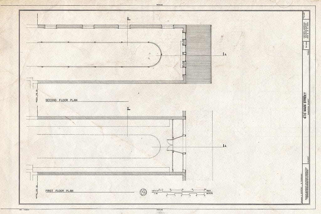 Blueprint HABS TEX,198-CALV,1- (Sheet 2 of 4) - 610 Main Street (Commercial Building), Calvert, Robertson County, TX