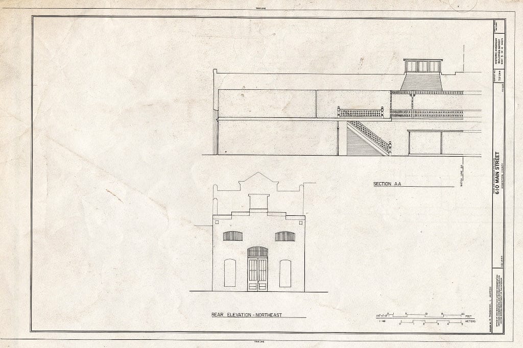 Blueprint HABS TEX,198-CALV,1- (Sheet 3 of 4) - 610 Main Street (Commercial Building), Calvert, Robertson County, TX