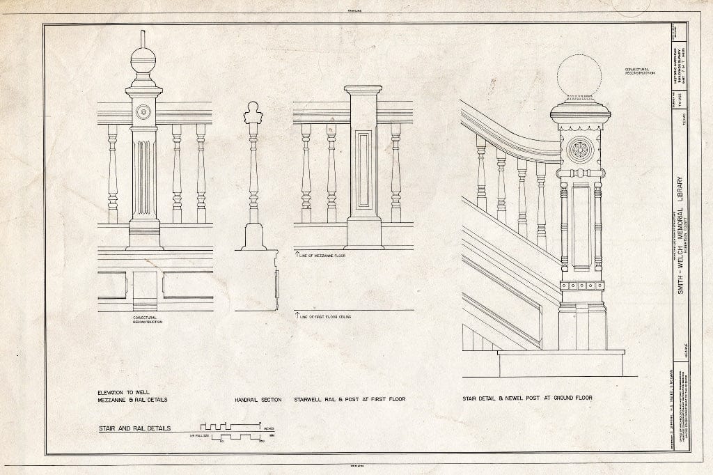 Blueprint HABS TEX,198-HEAR,1- (Sheet 7 of 7) - Smith-Welch Memorial Library, Hearne, Robertson County, TX