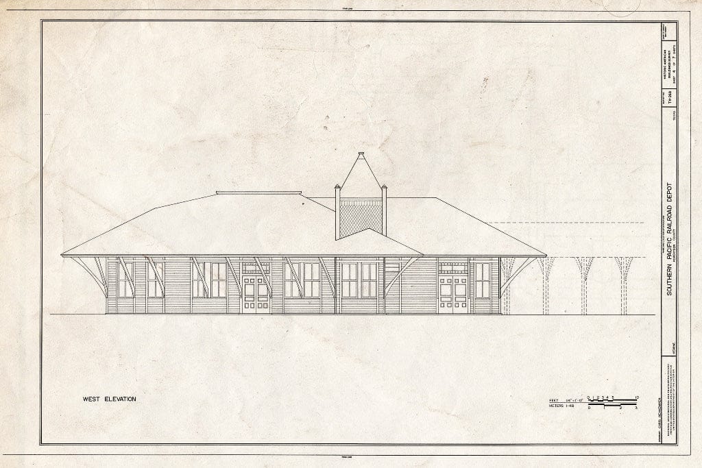 Blueprint HABS TEX,198-HEAR,2- (Sheet 4 of 7) - Southern Pacific Railroad Depot, Hearne, Robertson County, TX