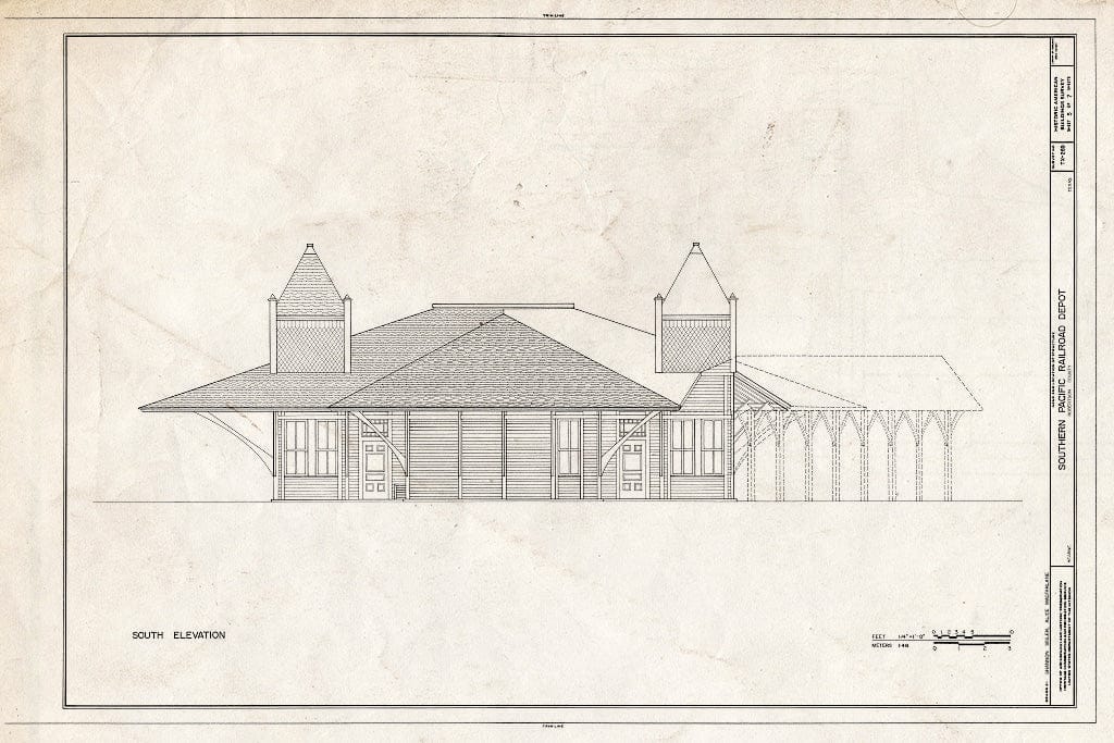 Blueprint HABS TEX,198-HEAR,2- (Sheet 5 of 7) - Southern Pacific Railroad Depot, Hearne, Robertson County, TX