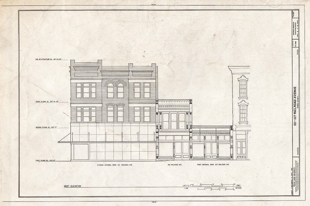 Blueprint HABS TEX,93-NAVA,4- (Sheet 6 of 18) - Railroad Avenue,100 Block (Buildings), Navasota, Grimes County, TX