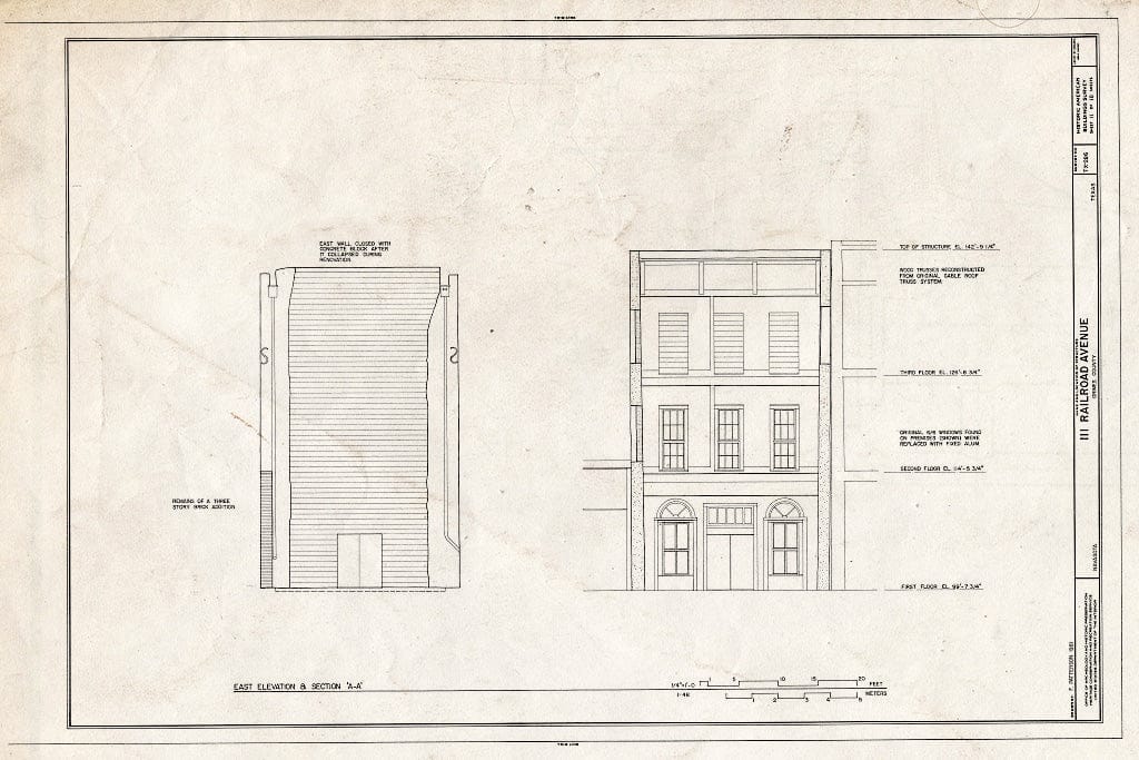 Blueprint HABS TEX,93-NAVA,4- (Sheet 11 of 18) - Railroad Avenue,100 Block (Buildings), Navasota, Grimes County, TX