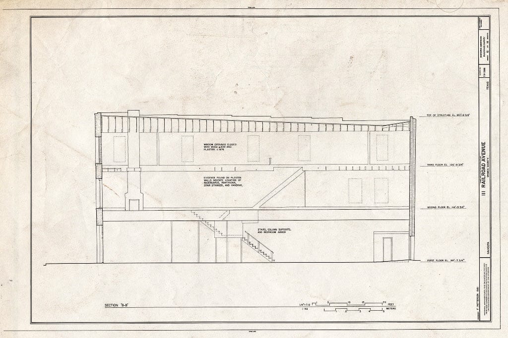 Blueprint HABS TEX,93-NAVA,4- (Sheet 12 of 18) - Railroad Avenue,100 Block (Buildings), Navasota, Grimes County, TX
