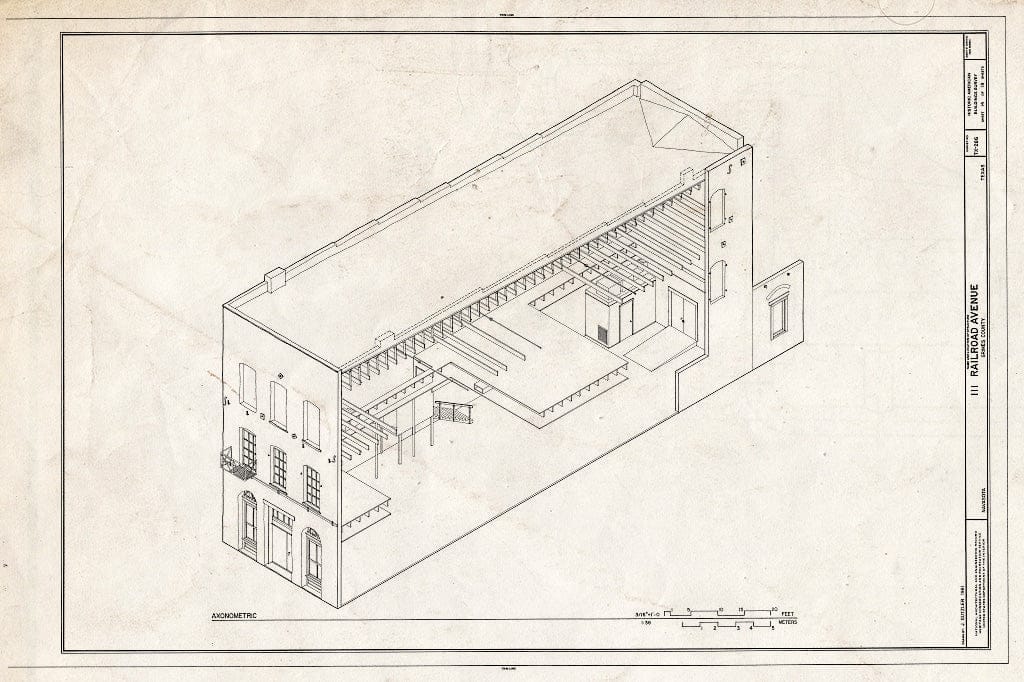 Blueprint HABS TEX,93-NAVA,4- (Sheet 14 of 18) - Railroad Avenue,100 Block (Buildings), Navasota, Grimes County, TX