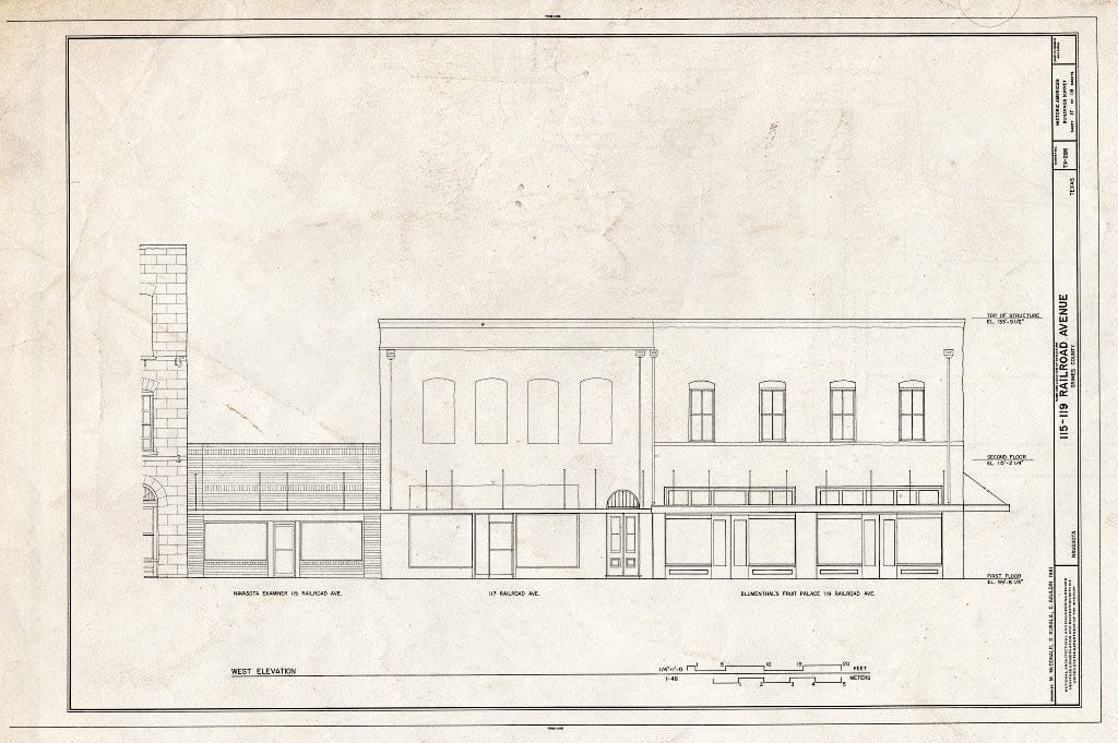 Blueprint HABS TEX,93-NAVA,4- (Sheet 17 of 18) - Railroad Avenue,100 Block (Buildings), Navasota, Grimes County, TX