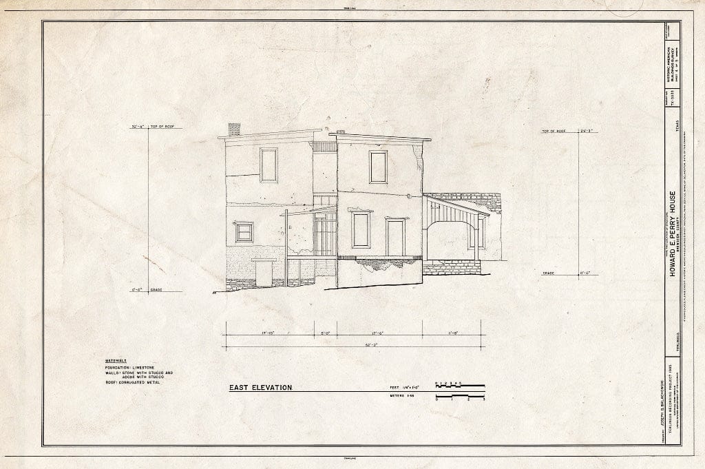 Blueprint HABS TEX,22-TERL,3- (Sheet 4 of 5) - Howard E. Perry House, Terlingua, Brewster County, TX