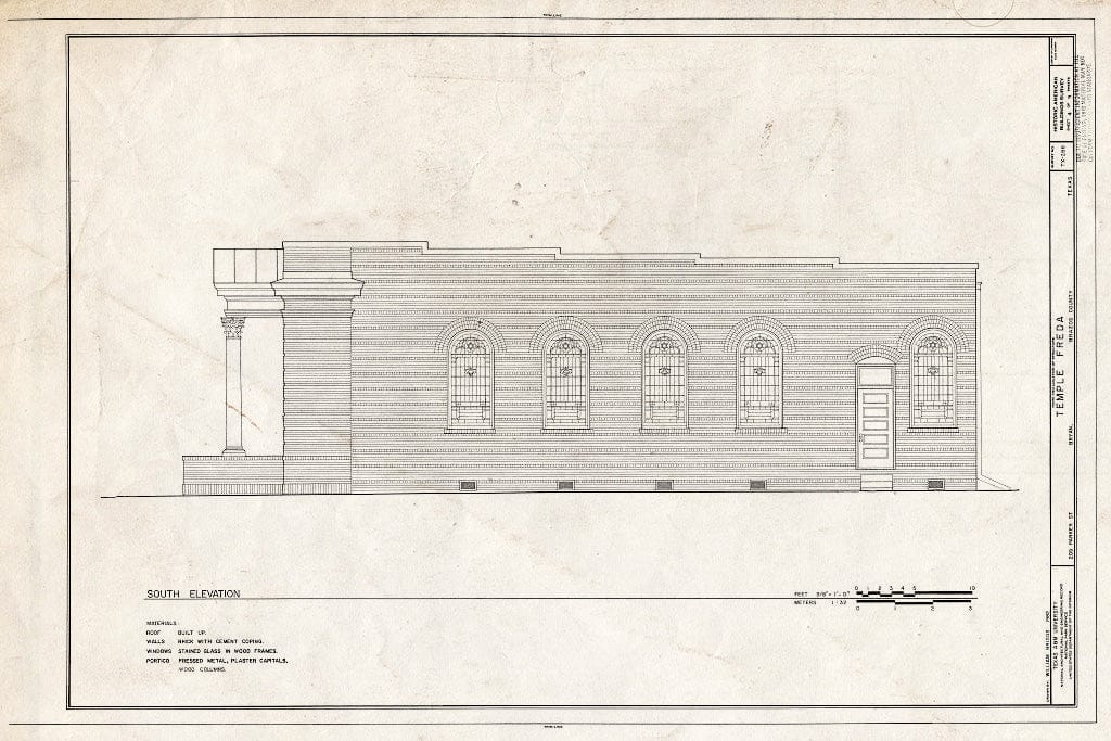 Blueprint HABS TEX,21-BRY,1- (Sheet 4 of 9) - Temple Freda, 205 Parker Street, Bryan, Brazos County, TX