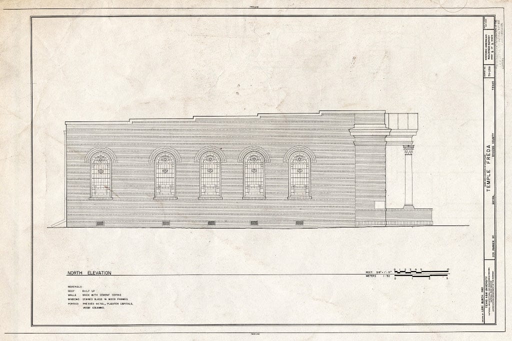 Blueprint HABS TEX,21-BRY,1- (Sheet 5 of 9) - Temple Freda, 205 Parker Street, Bryan, Brazos County, TX