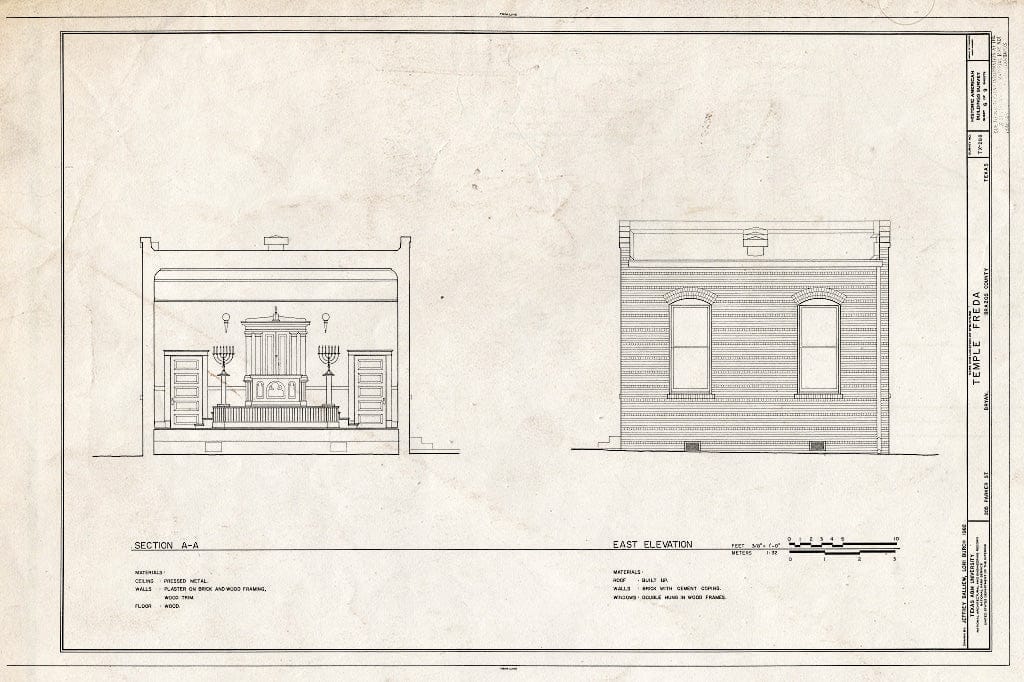 Blueprint HABS TEX,21-BRY,1- (Sheet 6 of 9) - Temple Freda, 205 Parker Street, Bryan, Brazos County, TX
