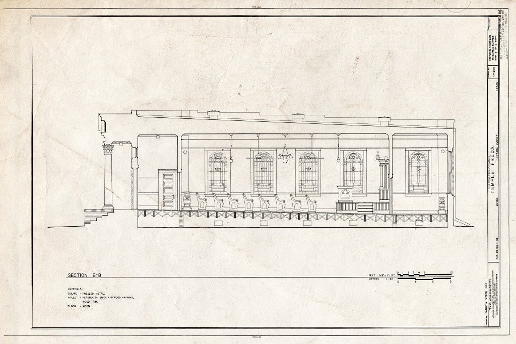 Blueprint HABS TEX,21-BRY,1- (Sheet 7 of 9) - Temple Freda, 205 Parker Street, Bryan, Brazos County, TX