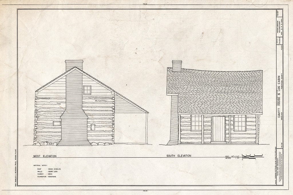 Blueprint HABS TEX,198-WHEEL,1B- (Sheet 2 of 4) - Cavitt Log Cabin, Wheelock, Robertson County, TX