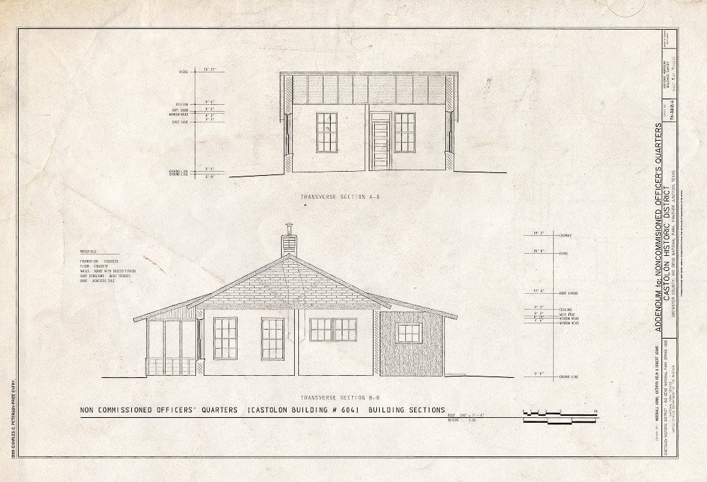 Blueprint HABS TEX,22-CAST,3A- (Sheet 5 of 7) - Castolon, Noncommissioned Officers' Quarters, Route 5, Castolon, Brewster County, TX