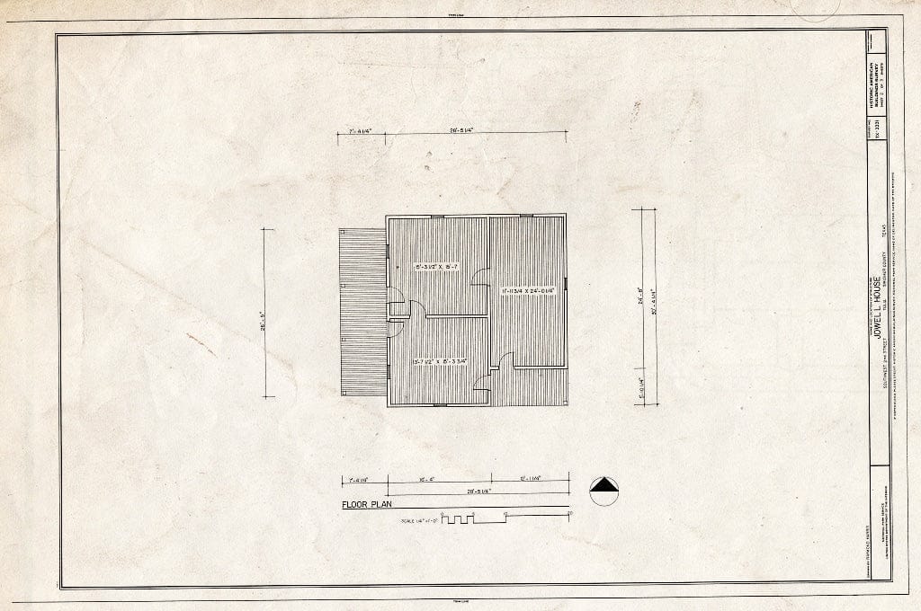 Blueprint HABS TEX,219-TUL,1- (Sheet 2 of 3) - W. E. Jowell House, Southwest Second Street, Tulia, Swisher County, TX
