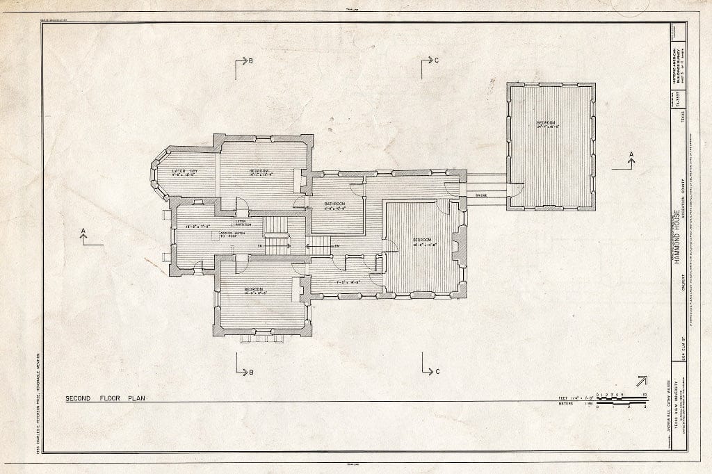 Blueprint HABS TEX,198-CALV,4- (Sheet 3 of 11) - Hammond House, 604 Elm Street, Calvert, Robertson County, TX