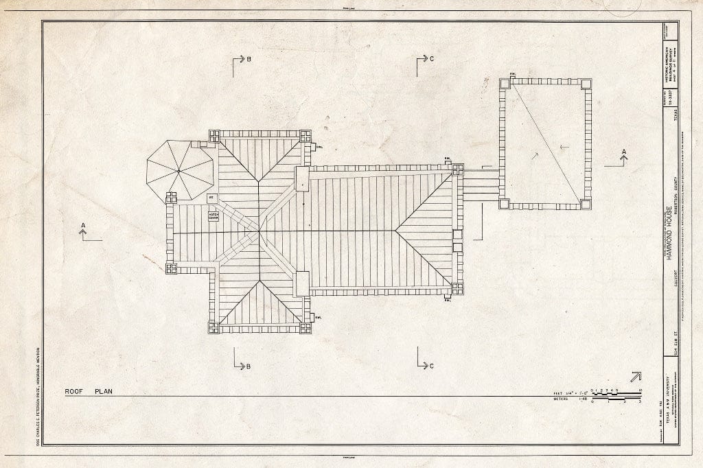 Blueprint HABS TEX,198-CALV,4- (Sheet 4 of 11) - Hammond House, 604 Elm Street, Calvert, Robertson County, TX