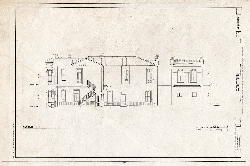 Blueprint HABS TEX,198-CALV,4- (Sheet 5 of 11) - Hammond House, 604 Elm Street, Calvert, Robertson County, TX