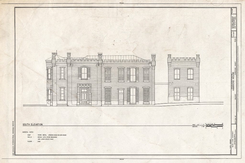 Blueprint HABS TEX,198-CALV,4- (Sheet 8 of 11) - Hammond House, 604 Elm Street, Calvert, Robertson County, TX