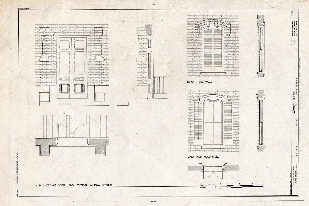 Blueprint HABS TEX,198-CALV,4- (Sheet 11 of 11) - Hammond House, 604 Elm Street, Calvert, Robertson County, TX