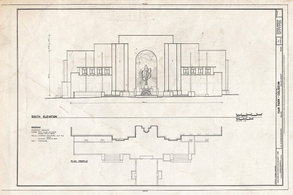 Blueprint HABS TEX,57-DAL,3A- (Sheet 6 of 8) - Fair Park, Coliseum, Perry & Second Avenues, Dallas, Dallas County, TX