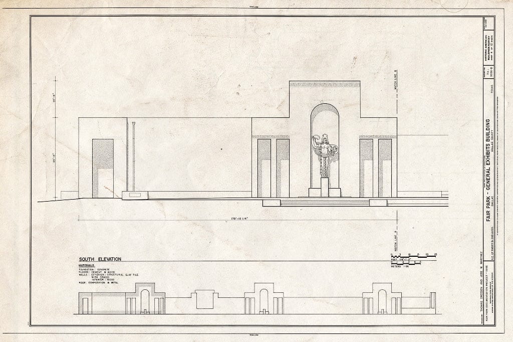 Blueprint HABS TEX,57-DAL,3B- (Sheet 4 of 12) - Fair Park, General Exhibits Building, Northeast of Parry & Second Avenues, Dallas, Dallas County, TX
