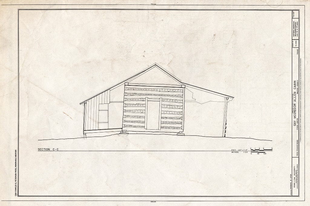 Blueprint HABS TEX,21-MICA.V,1- (Sheet 10 of 10) - Gay-MacGregor-Allen Cabin, Rock Prairie Road, Millican, Brazos County, TX