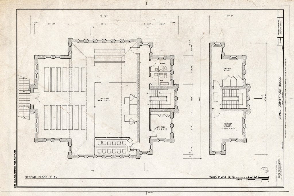 Blueprint HABS TEX,93-and,11- (Sheet 4 of 14) - Grimes County Courthouse, Anderson, Grimes County, TX