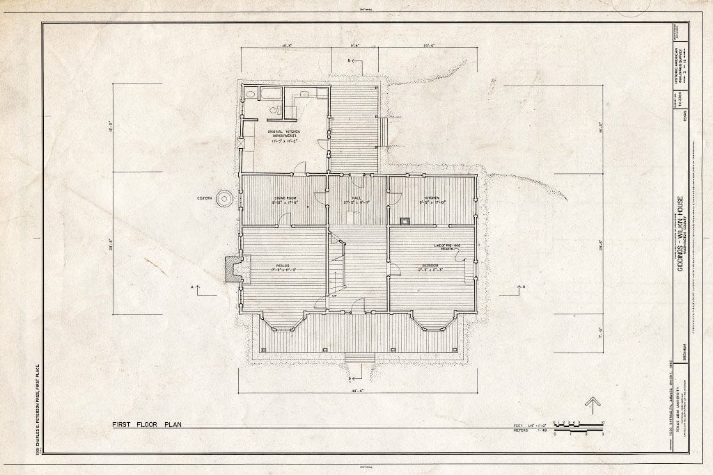 Blueprint HABS TEX,239-BREN,2- (Sheet 3 of 16) - Giddings-Wilkin House, 805 Crockett Street, Brenham, Washington County, TX