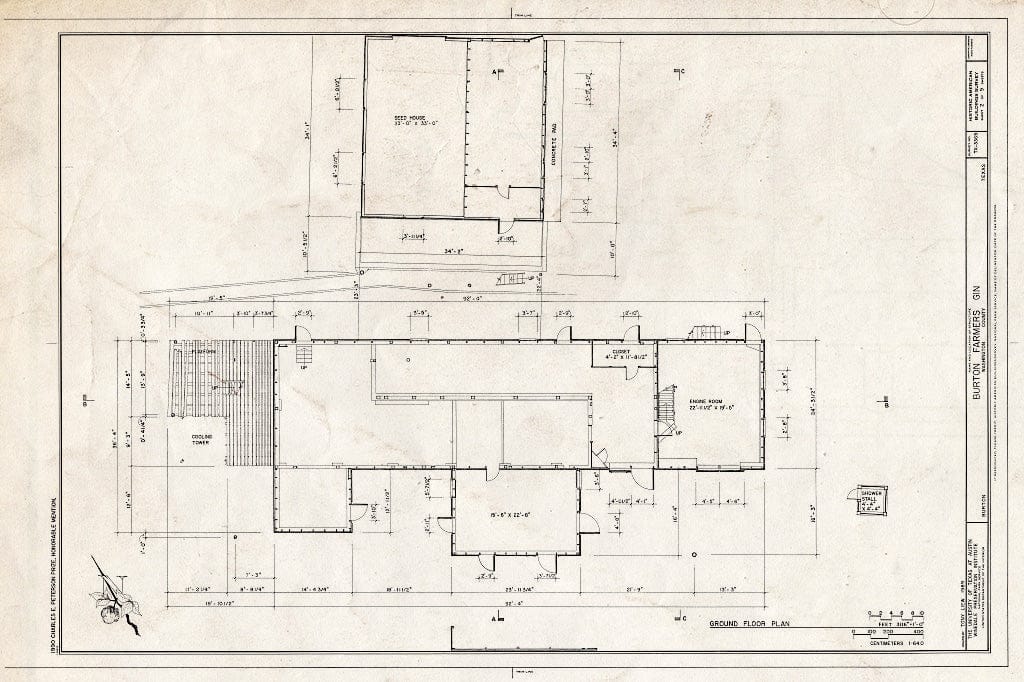 Blueprint HABS TEX,239-BURT,1- (Sheet 2 of 9) - Burton Farmer's Gin, Main Street, Burton, Washington County, TX