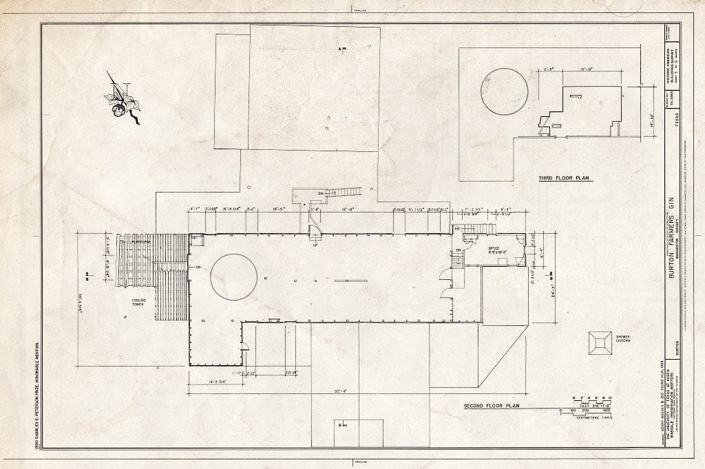Blueprint HABS TEX,239-BURT,1- (Sheet 3 of 9) - Burton Farmer's Gin, Main Street, Burton, Washington County, TX