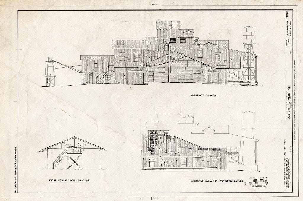 Blueprint HABS TEX,239-BURT,1- (Sheet 4 of 9) - Burton Farmer's Gin, Main Street, Burton, Washington County, TX