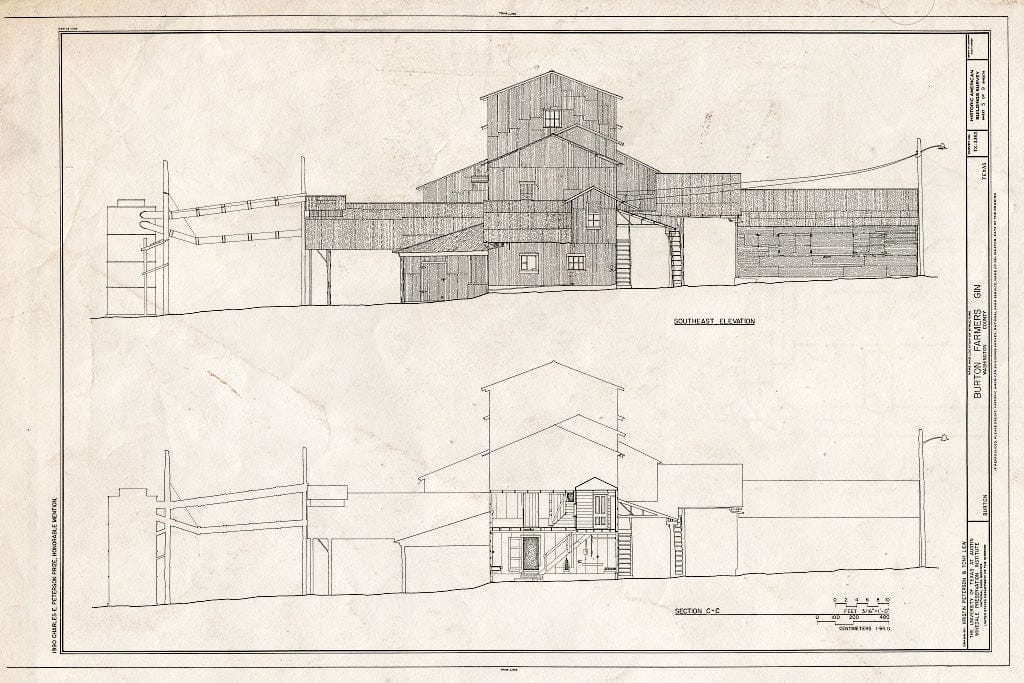 Blueprint HABS TEX,239-BURT,1- (Sheet 5 of 9) - Burton Farmer's Gin, Main Street, Burton, Washington County, TX