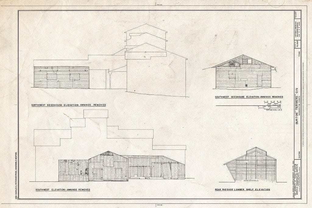 Blueprint HABS TEX,239-BURT,1- (Sheet 8 of 9) - Burton Farmer's Gin, Main Street, Burton, Washington County, TX