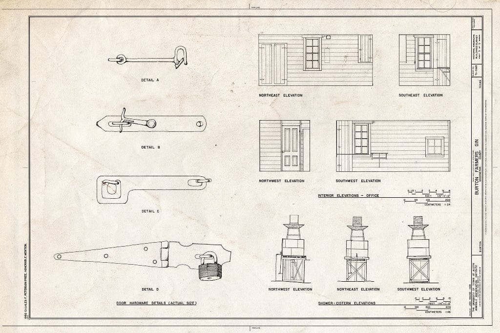 Blueprint HABS TEX,239-BURT,1- (Sheet 9 of 9) - Burton Farmer's Gin, Main Street, Burton, Washington County, TX