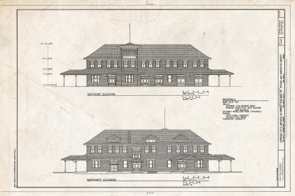 Blueprint HABS TEX,226-SANA,1- (Sheet 3 of 5) - Santa Fe Depot, Hardeman Pass, 702 South Chadbourne Street, San Angelo, Tom Green County, TX