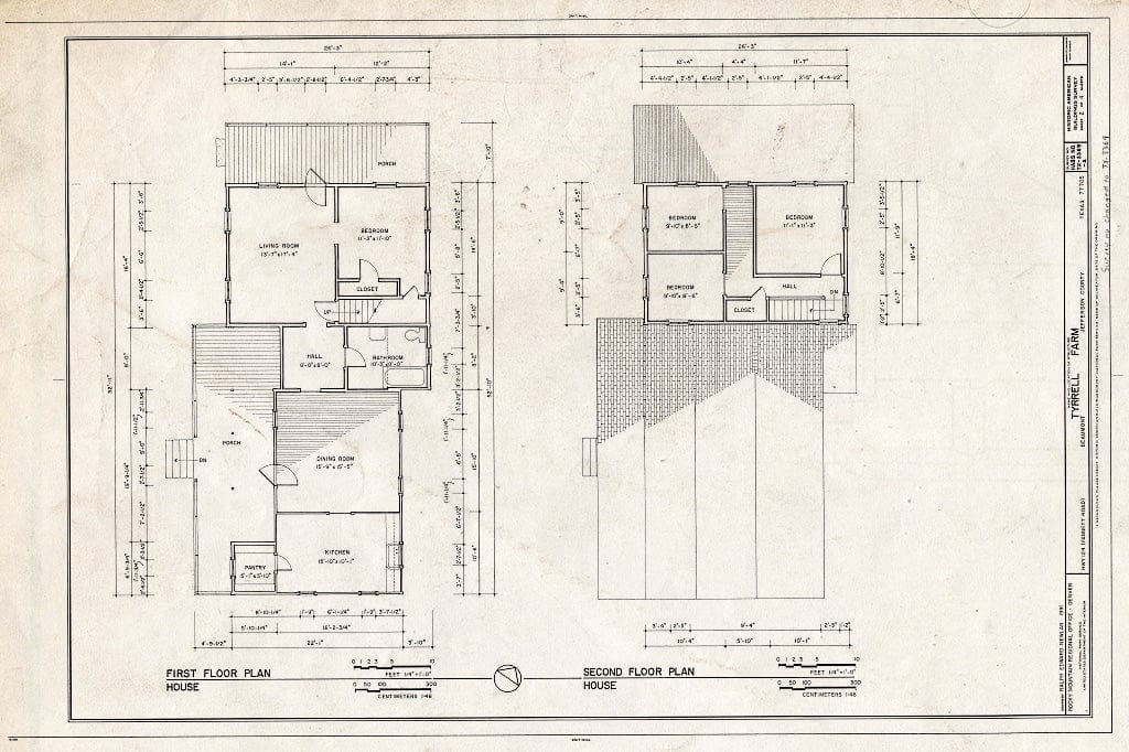 Blueprint HABS TEX,123-BEAU.V,1- (Sheet 2 of 4) - Tyrrell Farm, 6245 Fannet Road (Highway 124), Beaumont, Jefferson County, TX