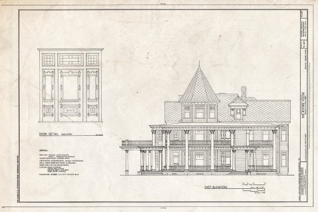 Blueprint HABS TEX,196-REFU.V,1- (Sheet 5 of 14) - Rooke House, La Rosa Ranch, U.S. Highway 77, West, Refugio, Refugio County, TX