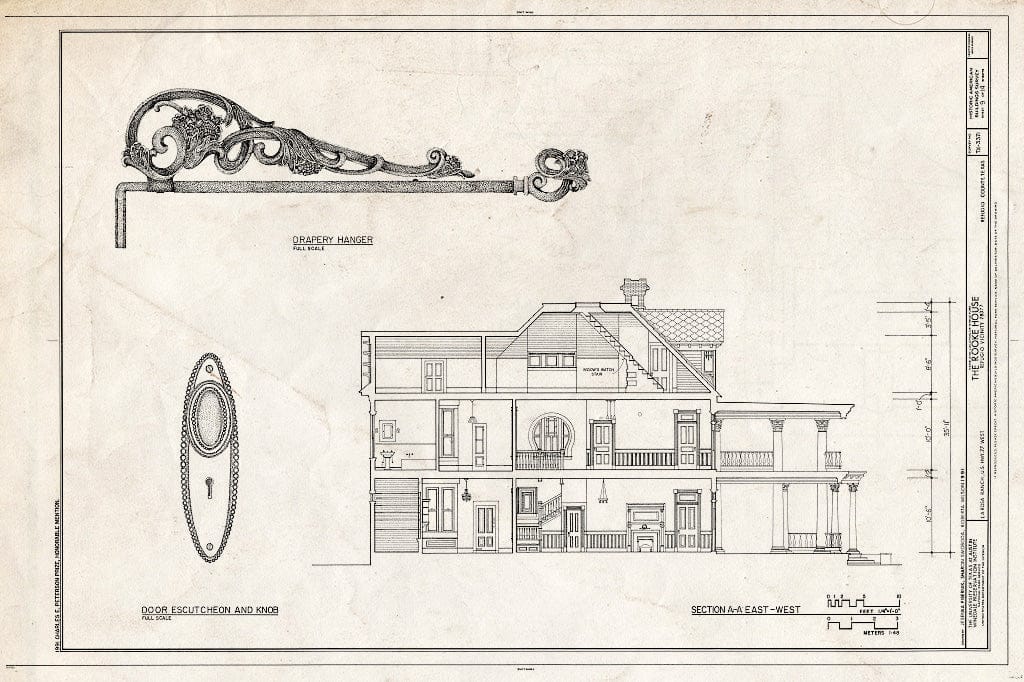 Blueprint HABS TEX,196-REFU.V,1- (Sheet 9 of 14) - Rooke House, La Rosa Ranch, U.S. Highway 77, West, Refugio, Refugio County, TX