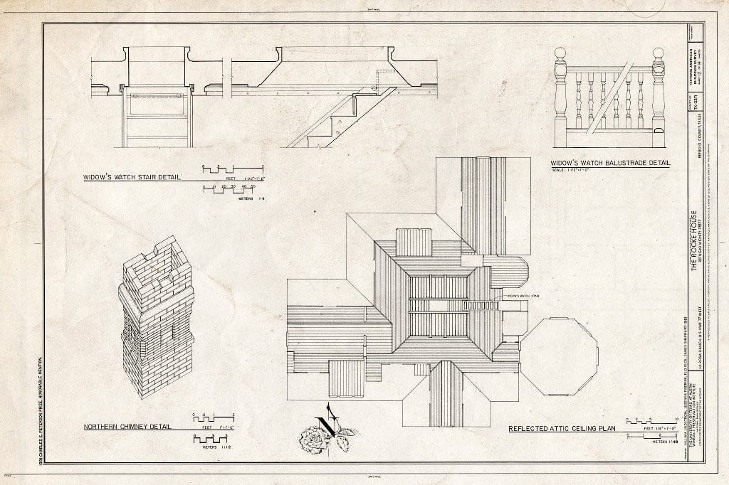 Blueprint HABS TEX,196-REFU.V,1- (Sheet 12 of 14) - Rooke House, La Rosa Ranch, U.S. Highway 77, West, Refugio, Refugio County, TX