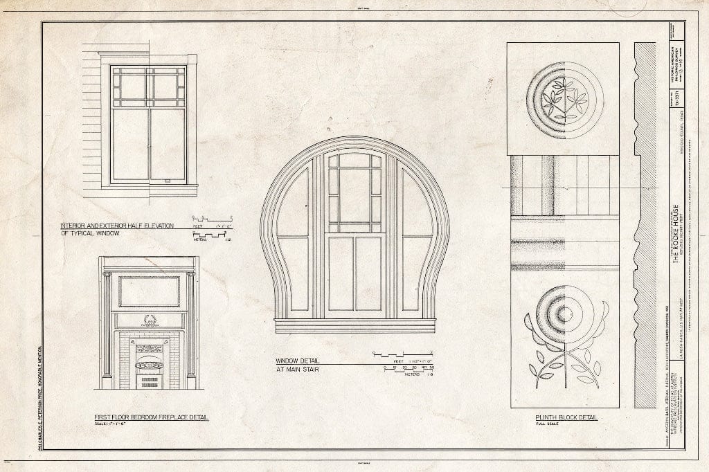Blueprint HABS TEX,196-REFU.V,1- (Sheet 13 of 14) - Rooke House, La Rosa Ranch, U.S. Highway 77, West, Refugio, Refugio County, TX